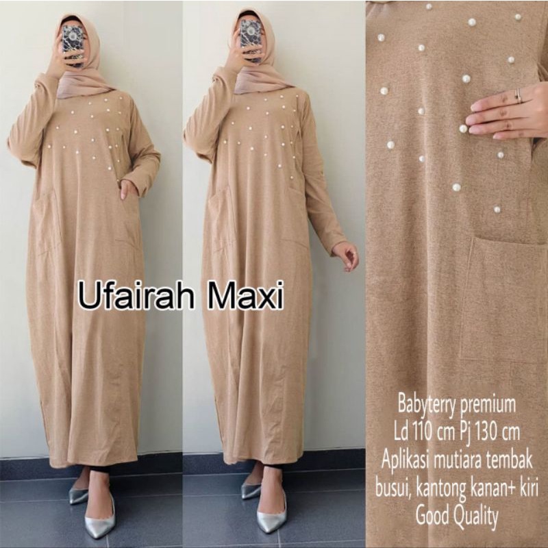 chm Jumbo Ufairah Maxi dress gamis syari pakaian muslim wanita