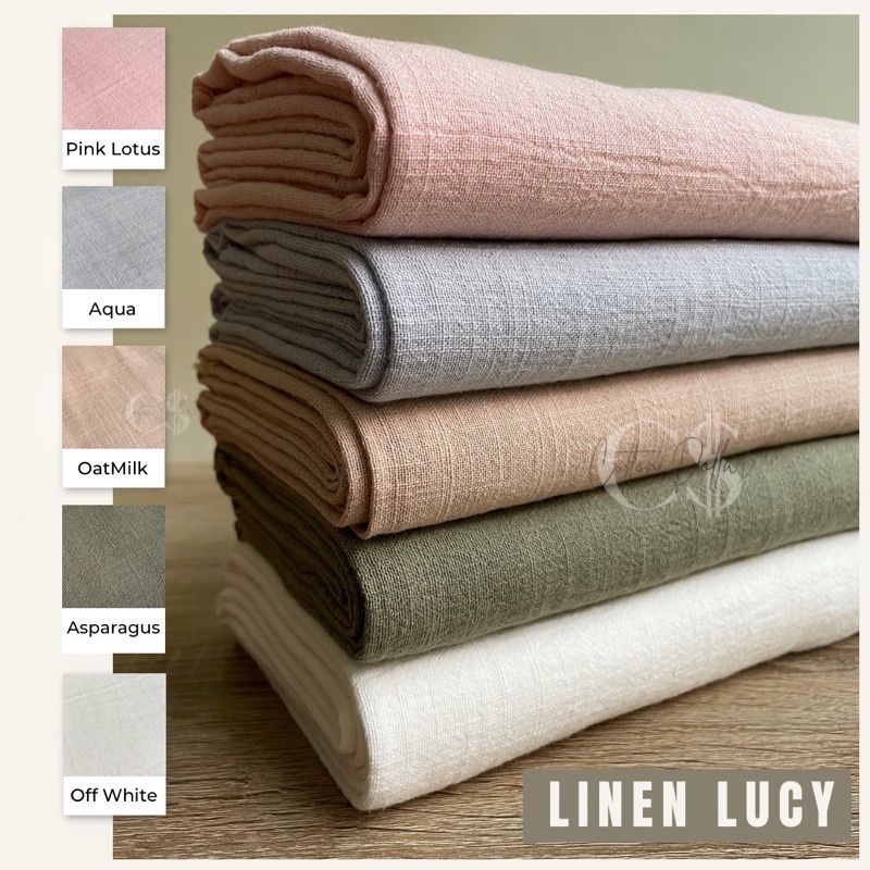 KAIN LINEN LUCY SLUB CREPE CRINKLE COTTON RAYON PREMIUM GRADE A ECERAN YARD / ROLL