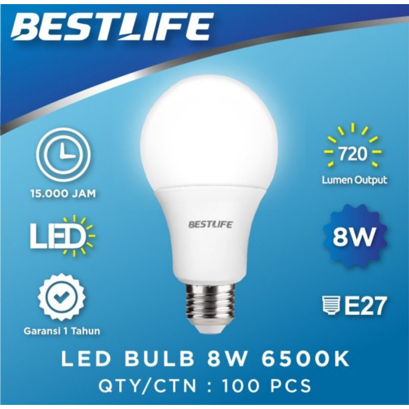 Jual Best Life Lampu LED Bulb 8 Watt (garansi 1 Tahun ) | Shopee Indonesia