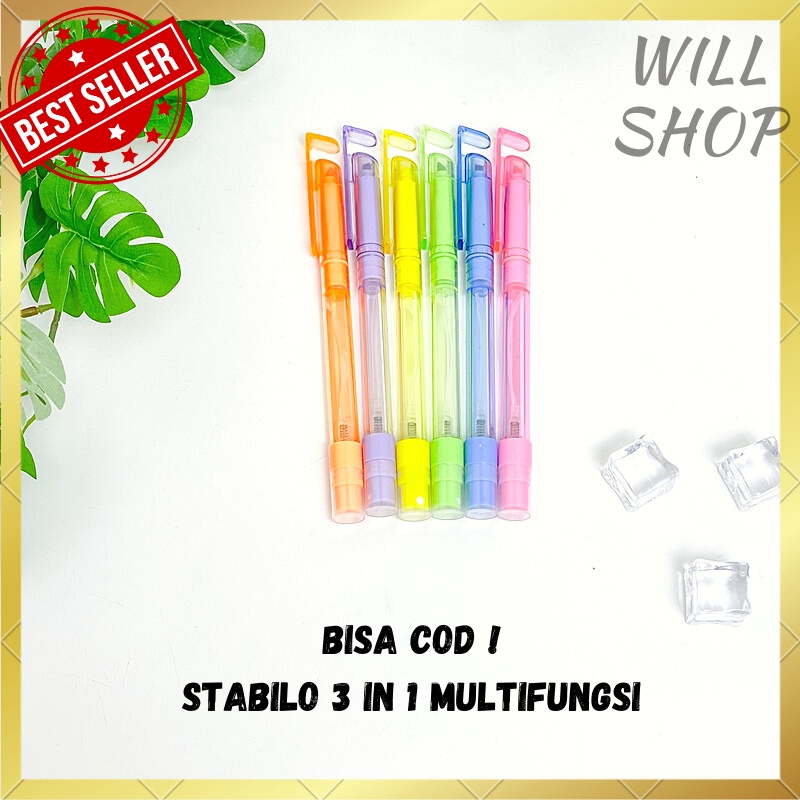 

GROSIRAN BISA COD STABILO MULTIFUNGSI 3 IN 1 WARNA PASTEL BISA UNTUK STAND HP / BTL SPRAI / MENULIS / STYLUS BISA COD