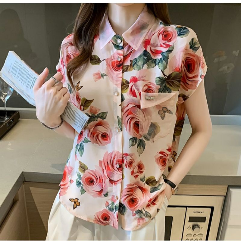 MDLV ~ 2172# Elianna Floral Top Blouse Kemeja Flower korea import