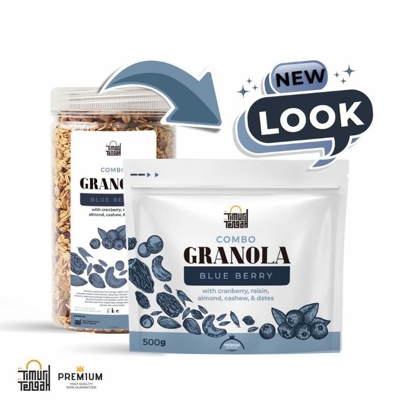 

Granola Blue Berry Blueberry 500 Gr Sereal Makanan Sehat Timur Tengah