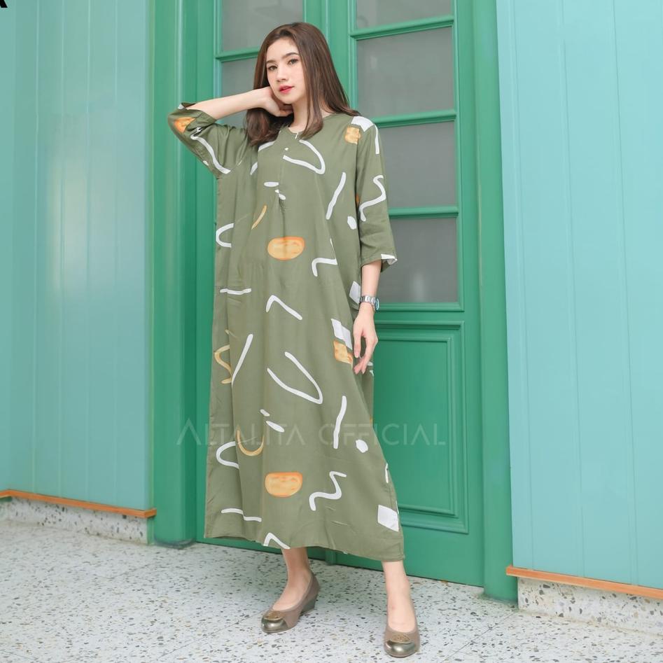 GROSIR_JAKARTA Daster Gamis Rayon Kekinian Lengan Tangan 3/4 Panjang Semata Kaki Busui Jumbo LD 120 