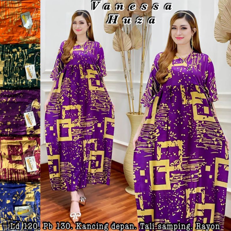 Daster Lowo Rayon Branded Viral Kekinian LD 120 Busui Resleting Depan Termurah