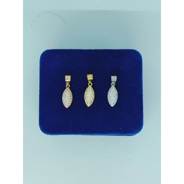 kalung rantai bijilada+liontin oval lancip mp/perak asli silver 925 lapis emas/perhiasan fashion wanita terbaru