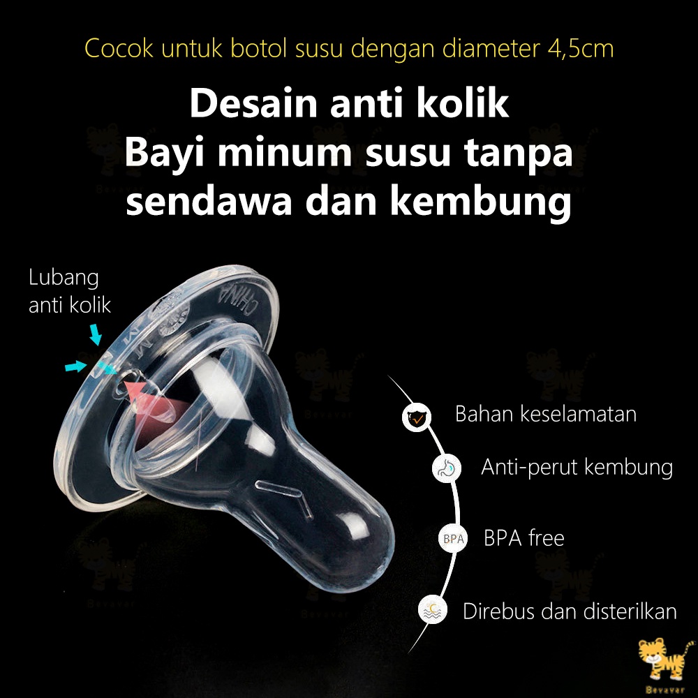 Halo Baby 3.8cm dot bayi bulat nipple dot bulat silicone slim neck pigeon