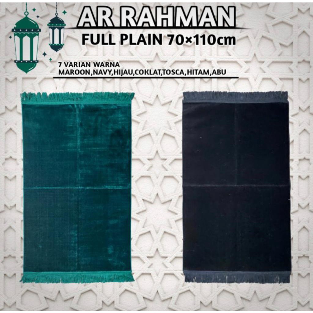 Sajadah Turkey AR RAHMAN Full Plain / Full Polos ( uk besar )