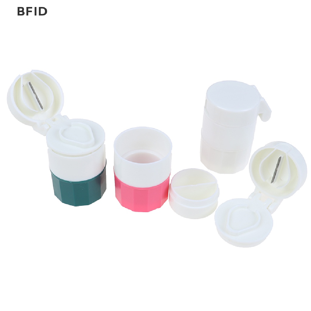 [BFID] Alat Pemotong Pill Box 4lapis Obat Penghancur Grinder Splitter Case Tablet Cutter [ID]