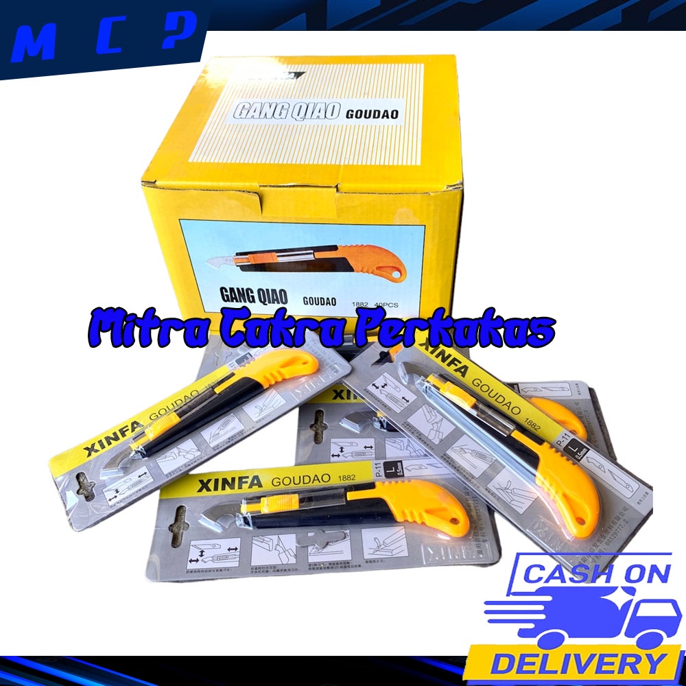 

Pisau / Pemotong Plastik / Akrilik / Mika / Plastic / Acrylic / HPL / Utility Hook Knife / Cutter Xinfa XF-1884Pisau Cutter Mika Acrilic Xinfa
