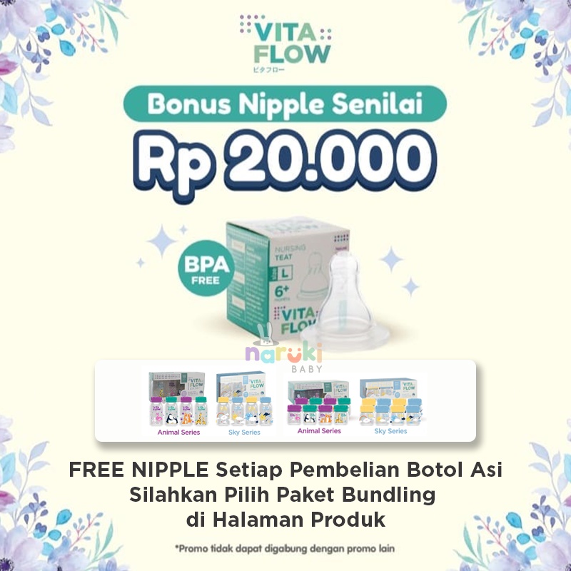 Vitaflow Botol ASI 3in1 PP 60ml isi 8 pcs Botol ASI Vita Flow