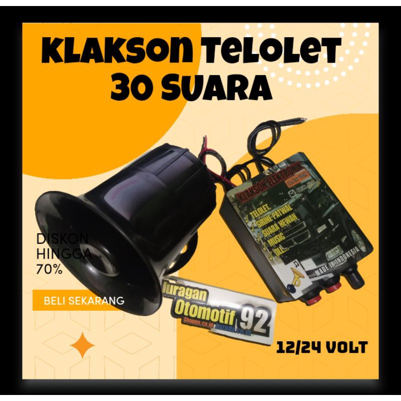 klakson telolet 12 volt 24 volt elektronik klakson mobil motor