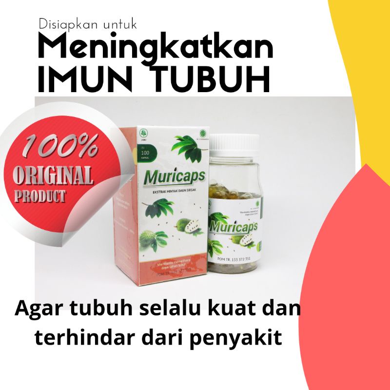 MURICAPS 100 Kapsul Ekstrak Minyak Daun Sirsak Imun Booster Obati Kolesterol Kanker Kista Diabetes - Naturafit BPOM