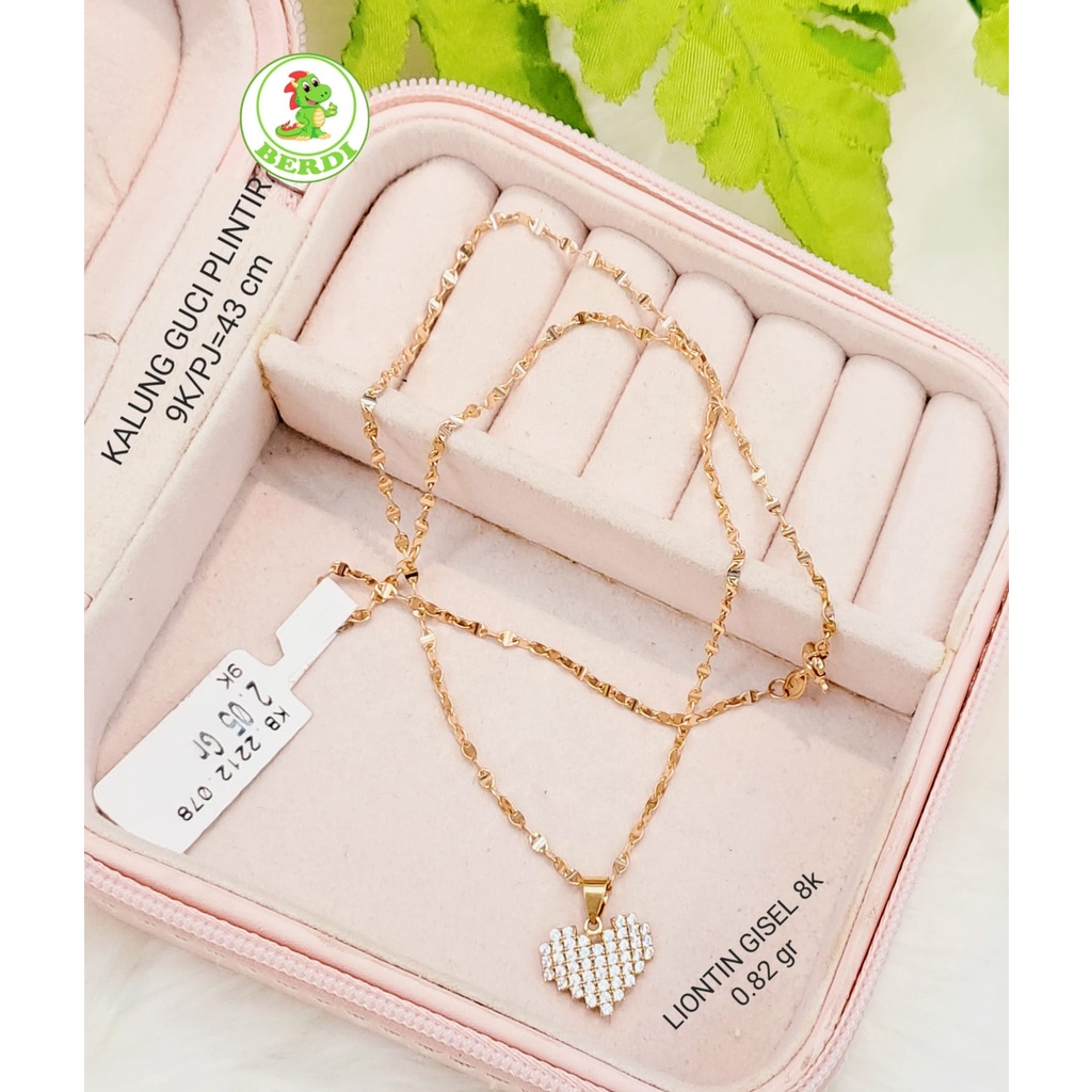 Kalung love fashion elegan kadar 420 9k full mata