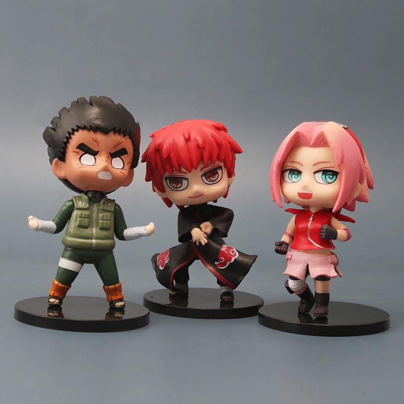 Naruto chibi sakura tsunade rocklee / figure naruto / cake topper / 1 set isi 6