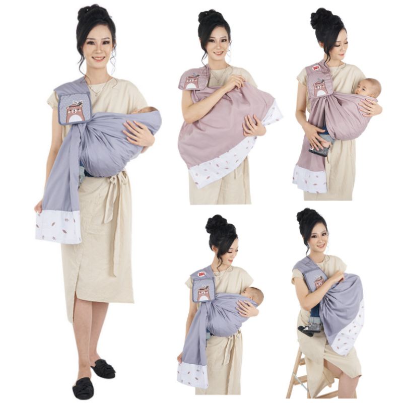 Dialogue Baby Sling Newborn To Toddler Bearie Series - Gendongan Samping Sling Multifungsi