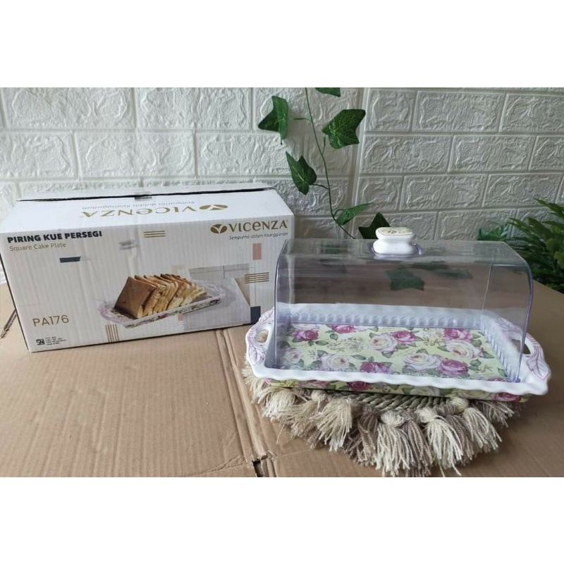 Piring kue persegi/wadah roti tawar