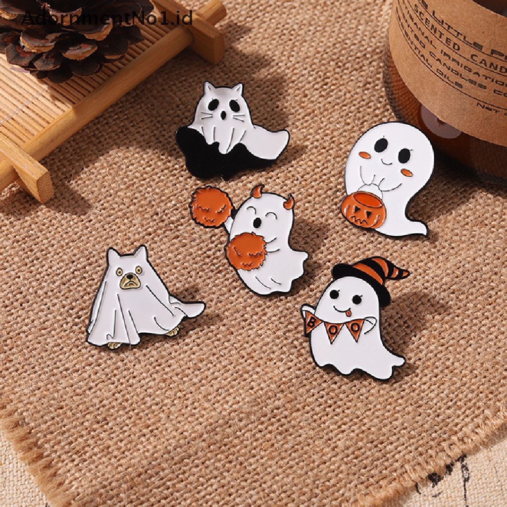 [AdornmentNo1] Halloween Punk Enamel Pin Hantu Lucu Labu Bros Kerah Pin Ransel Lencana Kartun Lucu Perhiasan Hadiah Untuk Teman Anak Perhiasan Aksesoris [ID]