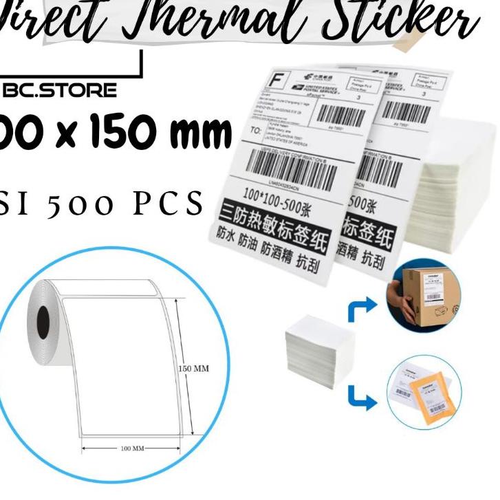 

✨12.12✨ COD Kertas Thermal Sticker/Label sticker thermal 100 x 150 MM Barcode UK A6 Murah 