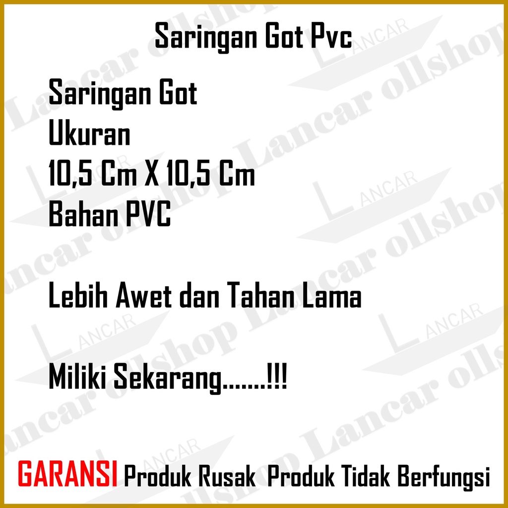 Saringan Got / Sarangan Got Pembuangan Saluran Air Kamar Mandi PVC / Floor Drain Plastik Tebal