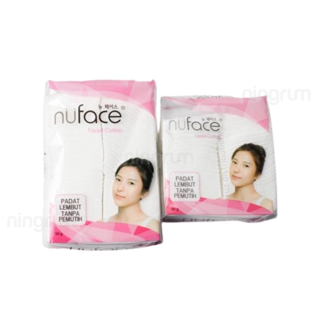 Ningrum - Nuface Facial Cotton 30gr &amp; 50g | Kapas Kecantikan Pembersih Wajah Perawatan Muka Padat Lembut Original BPOM - 8502