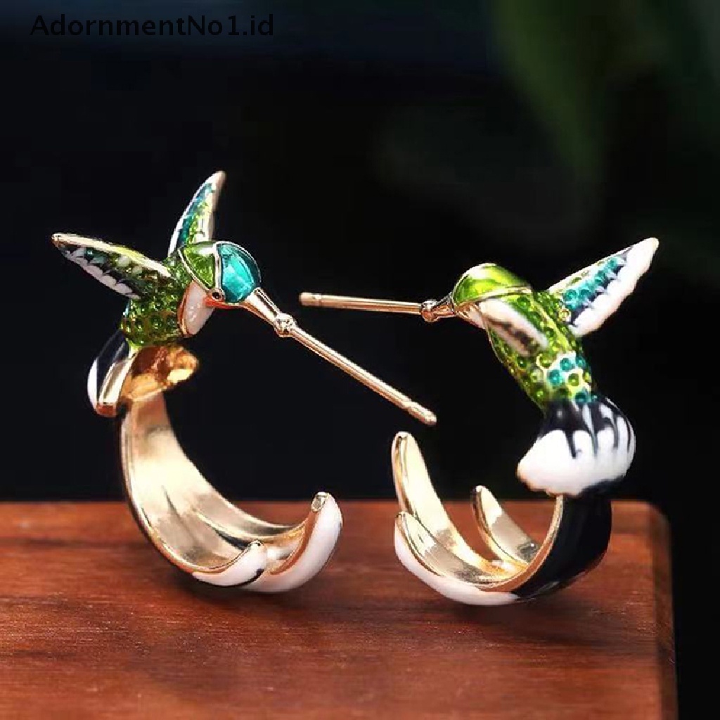 [AdornmentNo1] Fashion Gadis Anting Terbang Hummingbird Burung Anting Wanita Perhiasan Aksesoris [ID]