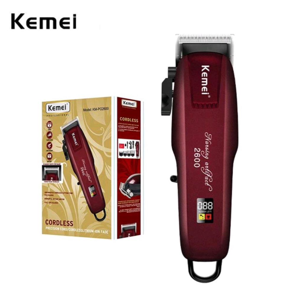 Alat Cukur Rambut Kemei KM 2600 PG Hair Clipper LCD Cukuran KM PG2600