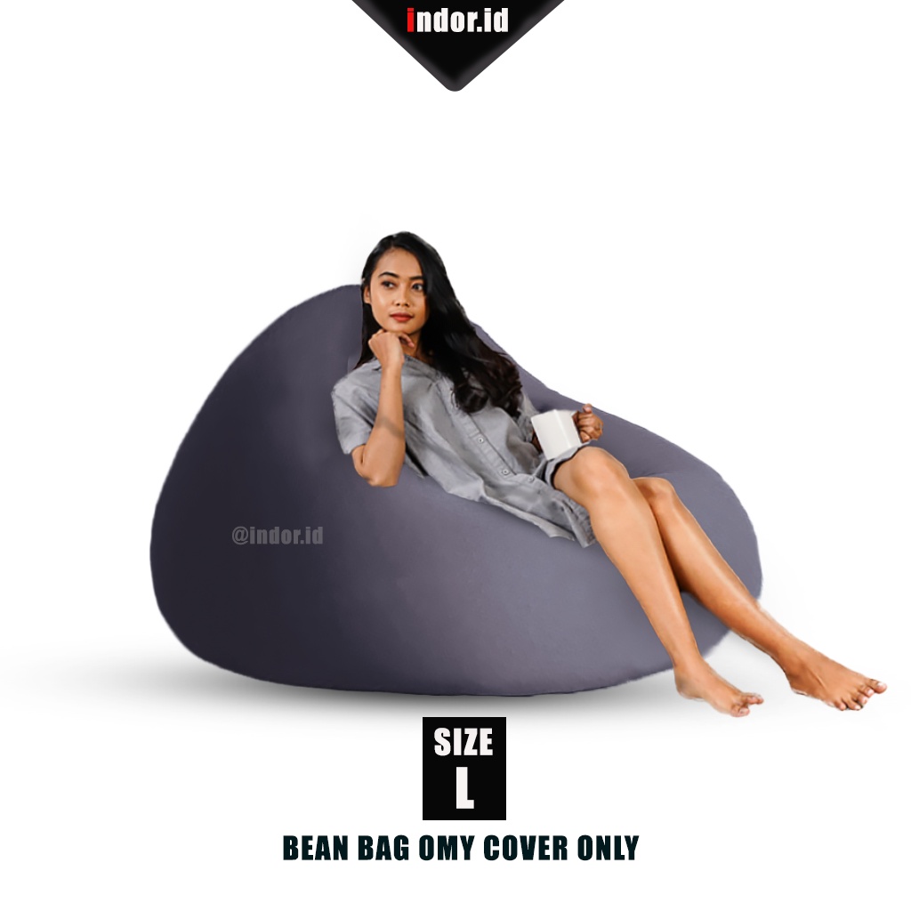 indor.id Omy BEAN BAG DEWASA Size L Bahan ELASTIS POLYESTER STRETCH Cover Only Termurah - Bean Bag Sofa - Kursi Santai Bean bag