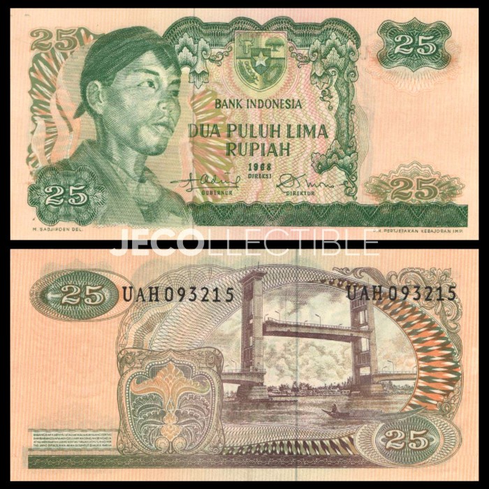 PROMO-Uang Kuno 25 Rupiah 1968 Seri Sudirman UNC/UNC--3.1.23