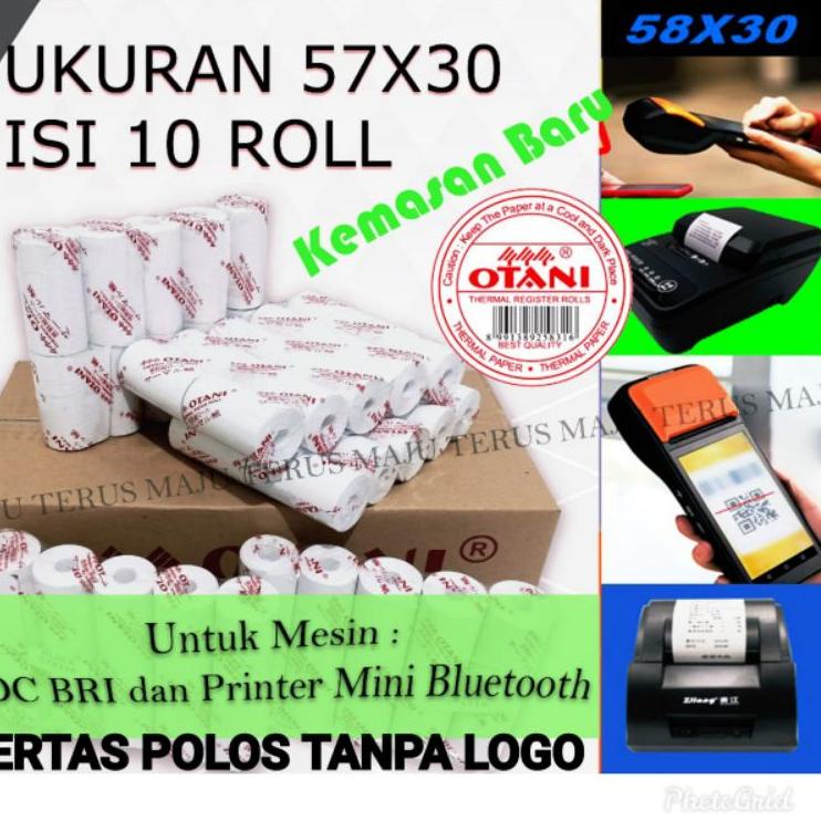 

12.12 sale Kertas Struk Thermal Semua EDC & Printer Mini Bluetooth 57x30 CORELESS, isi 10roll !!!