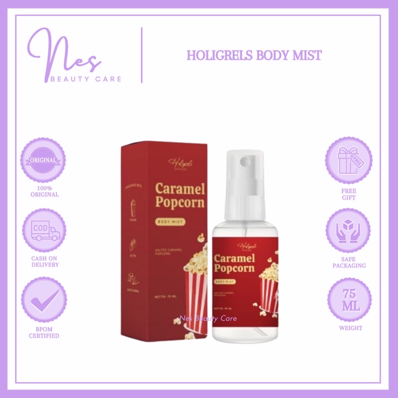 [FREE GIFT] HOLIGRELS PARFUME BODYMIST BODY MIST SALTED POPCORN CARAMEL