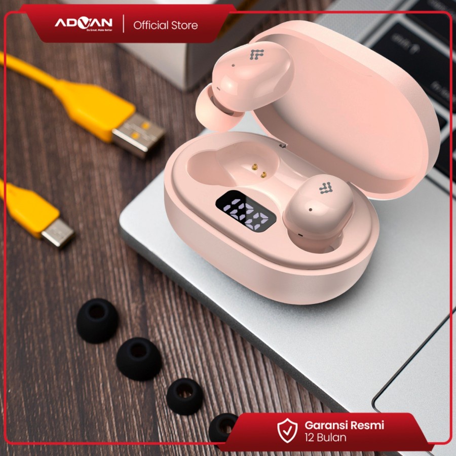 TWS Advan StartGo Earphone Bluetooth In Ear Supreme Bass Garansi Resmi