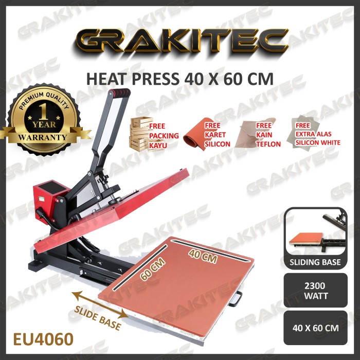 MESIN PRESS KAOS SABLON DIGITAL FLAT 40X60 CM