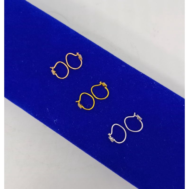 anting knip bayi mata S925 / anting perak asli silver 925 lapis emas/ anting fashion terbaru