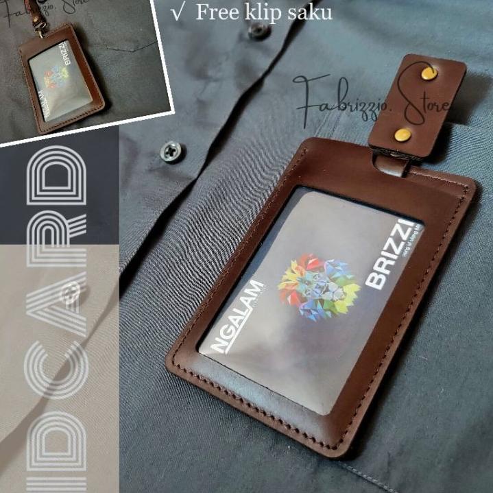 

시 Name tag id card executive multifungsi kulit asli Berkualitas