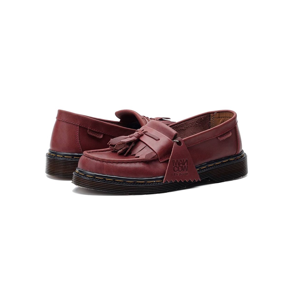Mancow Loafer Shade Cherry Crazy Horse Sepatu Formal Pria Wanita Original Kulit Asli