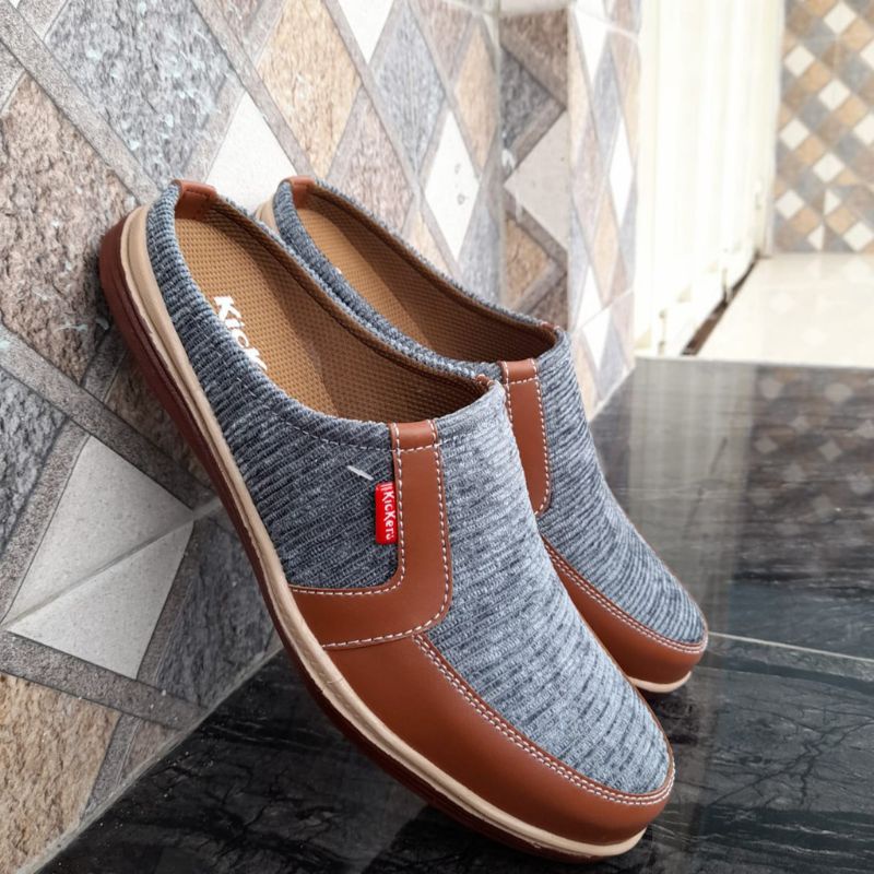 Sepatu Sendal Pria/Sandal Selop Pria Kulit Terbaru Rajut