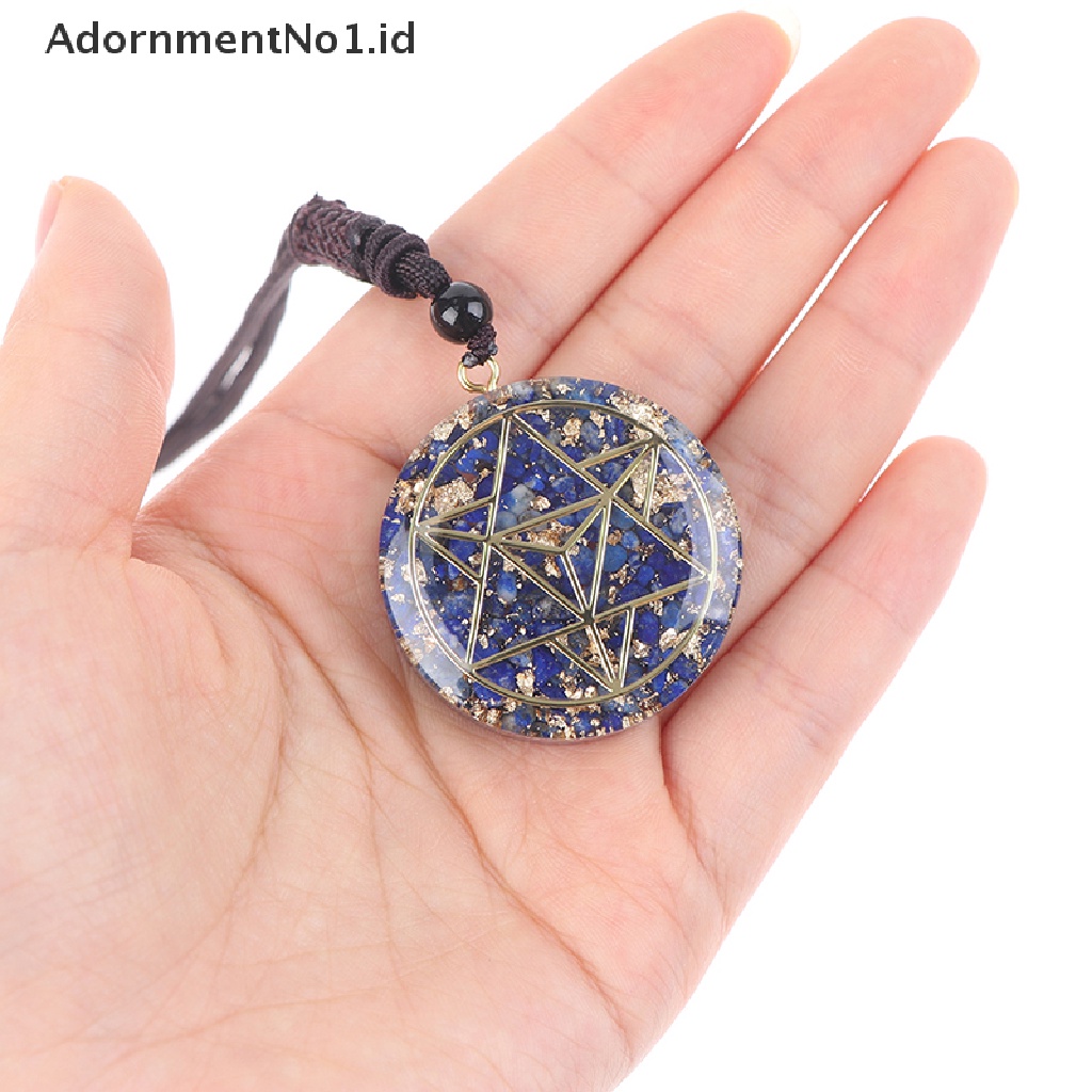 [AdornmentNo1] Baru Biru Orgonite Kristal Alami Tujuh Cakra Liontin Kalung Perhiasan Hadiah [ID]