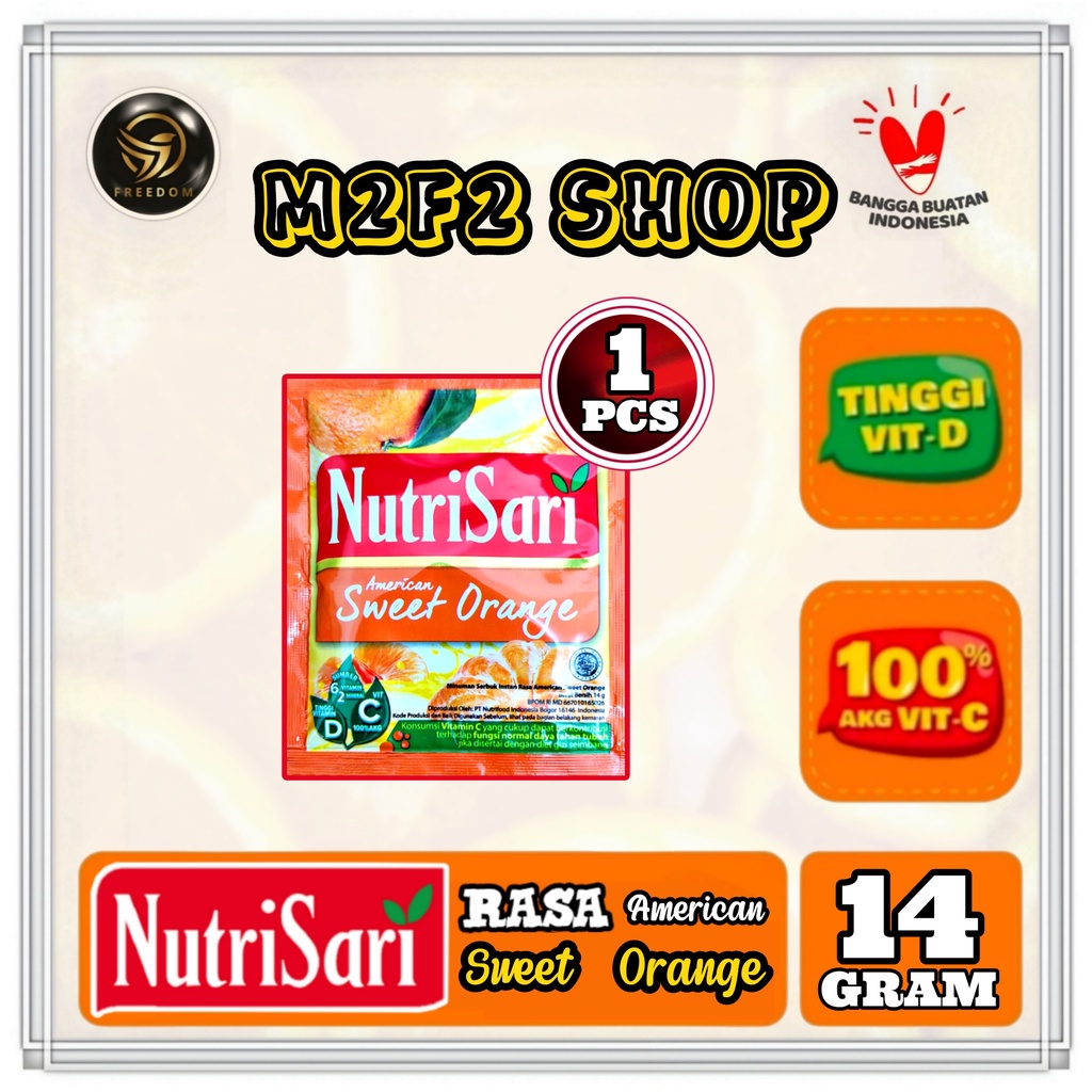 

NutriSari Minuman Serbuk Sweet Orange | Jeruk Sachet - 14 gr (Kemasan Satuan)