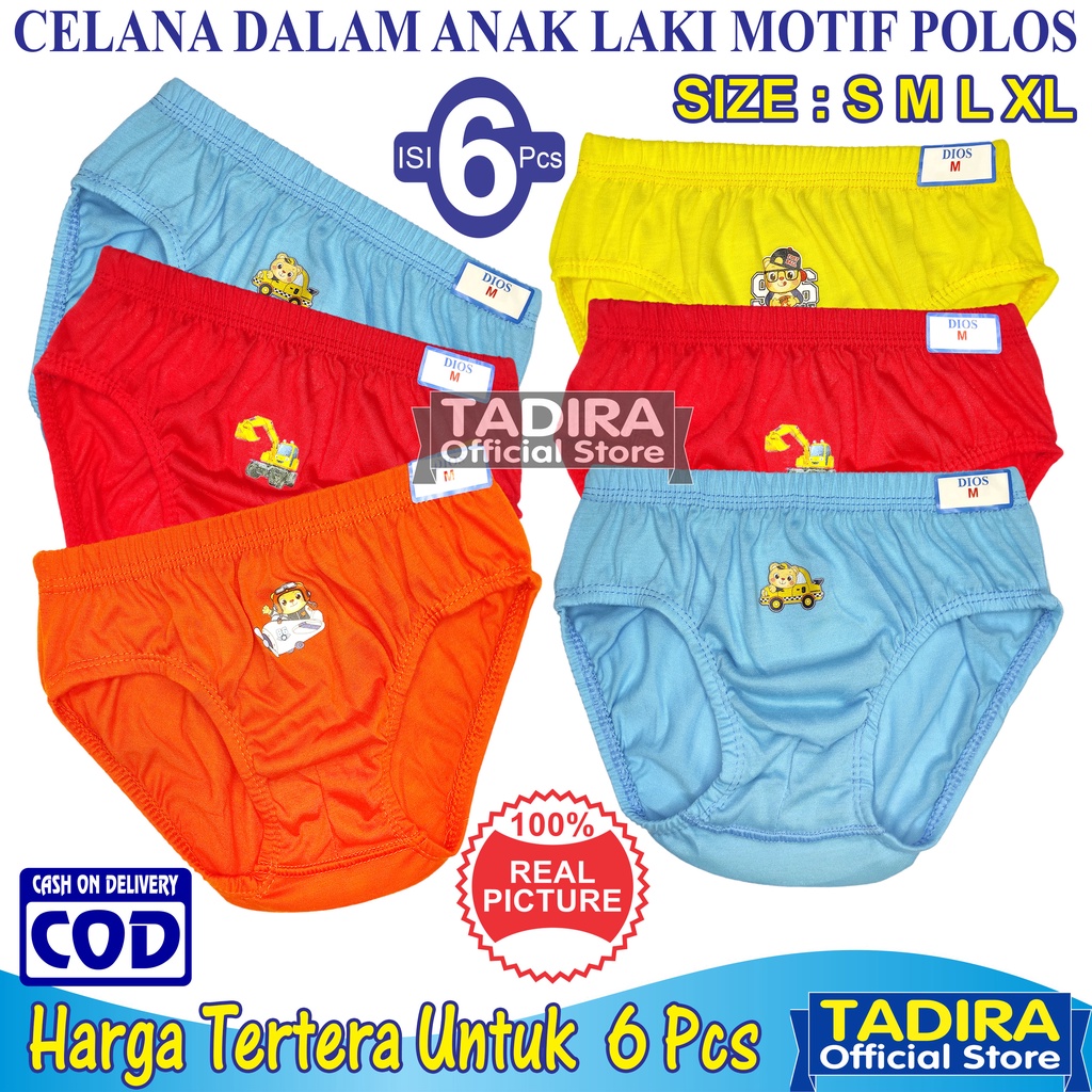 6 Pcs Cd Anak Cowok Motif Bahan Lembut Usia 1-10 Tahun TADIRA Store