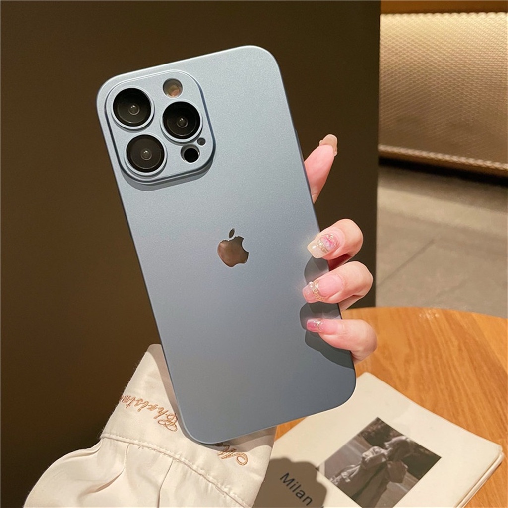 Casing shock Keras+Pelindung Kamera Lensa case iPhone 14 Pro Max Plus Casing Iphone13 11 12 Pro Max Premium Mewah Ungu Dengan logo metal Apple Casing Pelindung Debu Tertutup Penuh