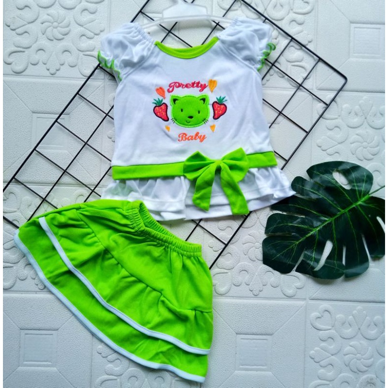 Setelan Baju Bayi Perempuan 3-18 bulan syifana / setelan rok Anak bayi Usia 3-18 Bulan Lucu Murah Berkualitas