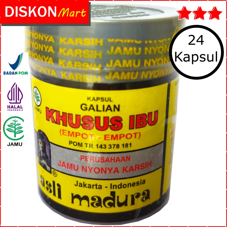 JAMU EMPOT EMPOT NYONYA KARSIH 24 KAPSUL GALIAN KHUSUS IBU ASLI MADURA MPOT MPOT AYAM EMPOTAN BPOM