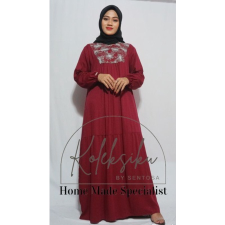 Layyin - Gamis Twill / Dress Raisa /Gamis Model Terbaru Mix Brukat By Sentosa