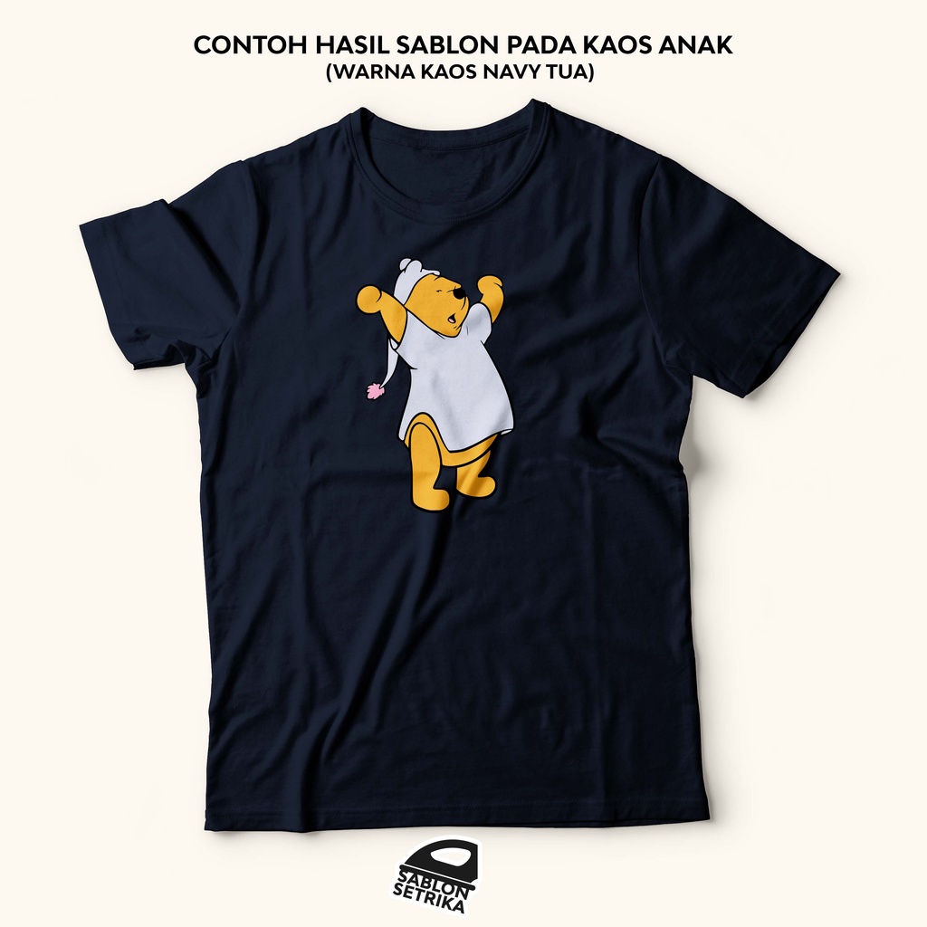 SABLON SETRIKA SABLON DTF PRINTING TEMA KARTUN WINNIE THE POOH