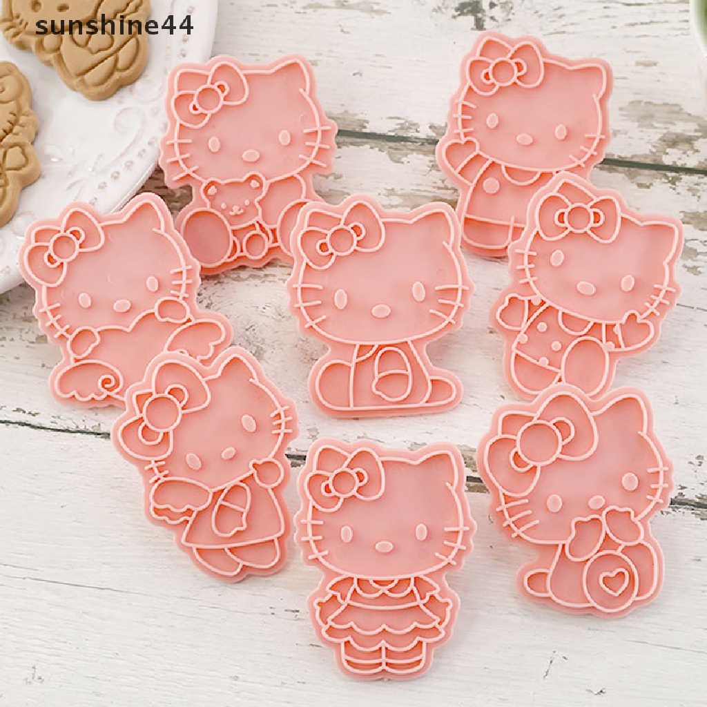 Sunshine 8pcs 3D Cat Bakeware Biskuit Cetakan DIY Cookie Tools Hadiah Kue Decorag Tool.