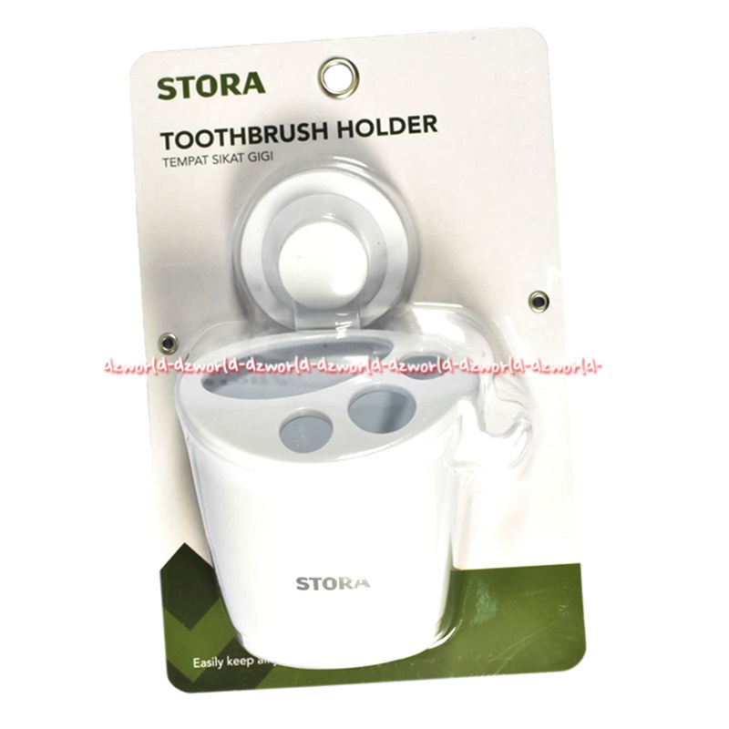 Stora White Toothbrush Holder Tempat Sikat Gigi Warna Putih Model Klep Tanpa Paku Mudah untuk Dipasang Didinding