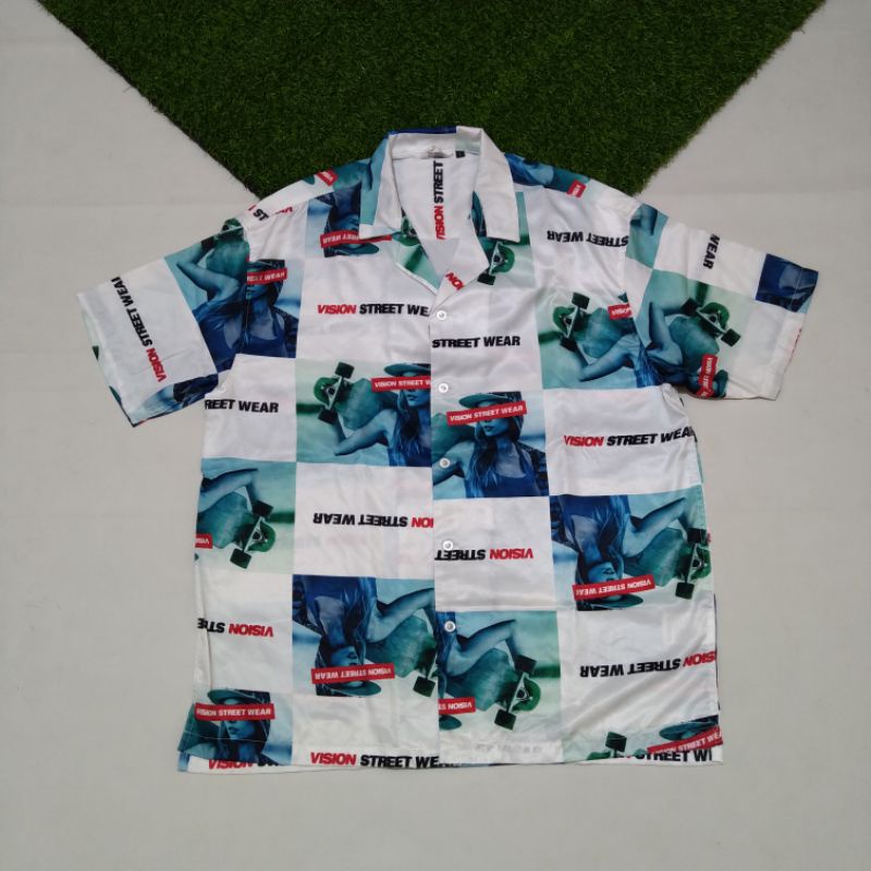 kemeja vision street wear full print rare item second bekas original branded casual luxury