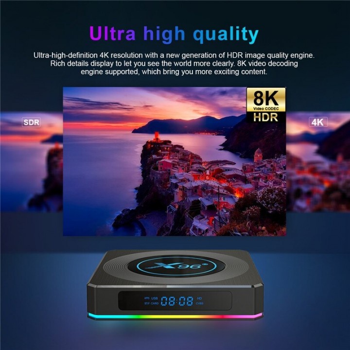 Tv Box X96 X4 - Android 11 Smart TV Box 8K Display - RAM 4GB ROM 64GB