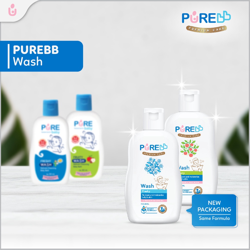 PureBB Soap and Shampoo All Variants - Fruity Freshy Wash Shampoo Liquid Soap 80 ml 230ml