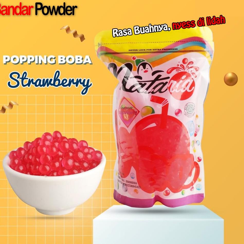 

Terbaru Popping Boba Strawberry 500gr - Poping Jelly Nataria - Bandar Powder